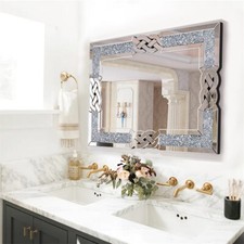 Crushed diamond wall mirror - diamond,
