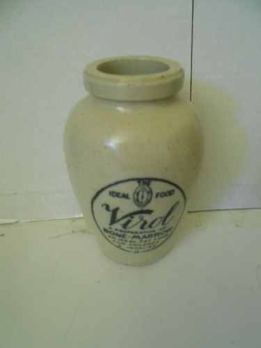 Antique virol bone marrow jar - virol,