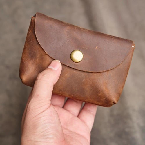 Genuine leather wallet double - genuine,