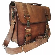 Men's Handmade Vintage Leather Messenger Shoulder Laptop Briefcase Satchel Bag