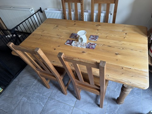 Antique solid pine table with - solid,