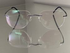 SILHOUETTE 5529 RIMLESS FRAME, READ FULL DETAILS & CHECK SIZE, BLUE, EXCELLENT