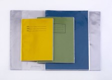 INDIVIDUAL SCHOOL EXERCISE BOOK COVER  A4 A5 230mm (9"x7") strong clear plastic 