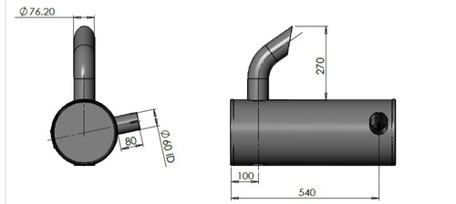Exhaust fits case cx130 cx135 - exhaust,