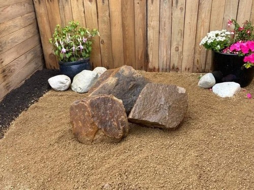 Golden granite rockery stones - rockery,