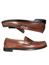 Allen Edmonds Penny Loafers Leather Walden; Vintage, Oxblood UK8.5