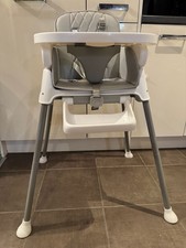 Antilop High Chair with Tray - Silver/White