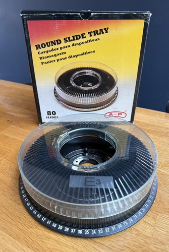 Vintage round slide - slide, tray