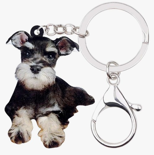 Schnauzer dog keyring acrylic - schnauzer,