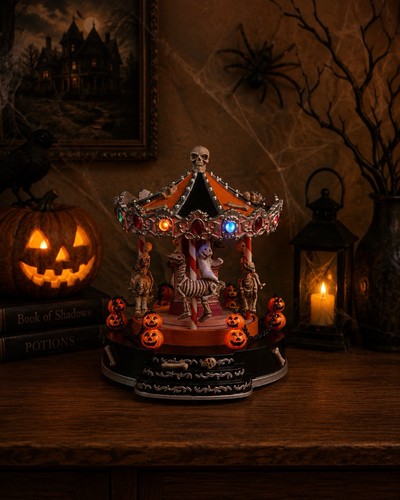 Haunted led halloween carousel - led,