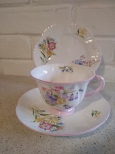 Shelley Dainty Wild Flowers Footed Trio.