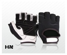 WEIGHT LIFTING PADDED LEATHER GLOVES FITNESS TRAINING BODY BUILDING GYM SPORTS