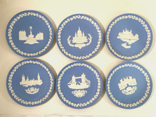 6 x  Wedgwood Jasperware Pottery Christmas Plate 1971 - 1976 Bundle Job Lot