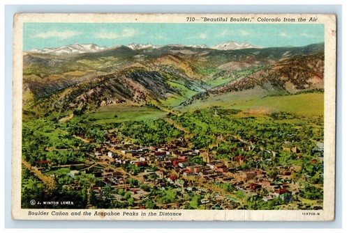 1945 air view boulder canon - boulder,