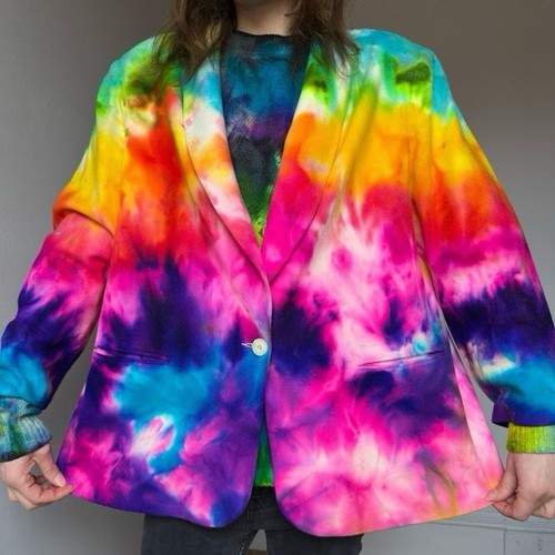 Tie dye rainbow wool - tie,