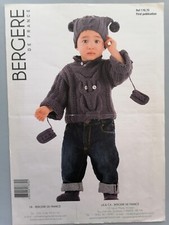 BABY OWL SWEATER, HAT AND MITTS, 3-12mths, 5ply- BERGERE Knitting Pattern 176.70
