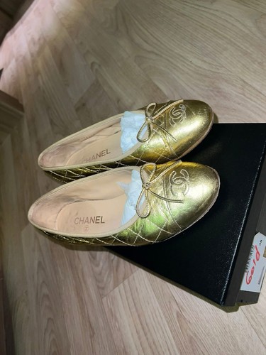 Genuine chanel gold flats - chanel,