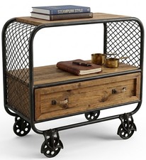 Industrial Side Cabinet Table