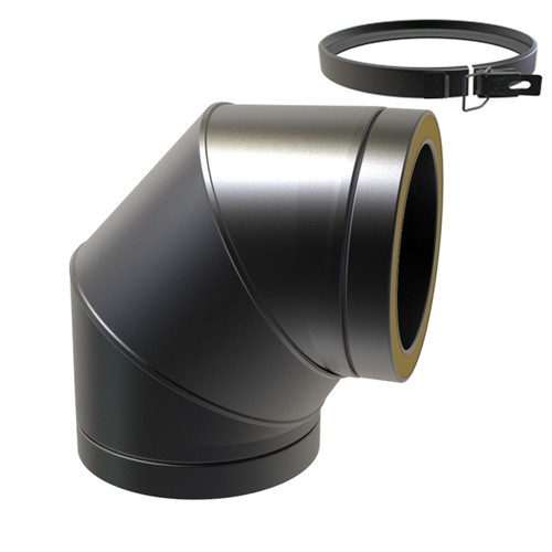 Flue degree elbow twin wall - twin,