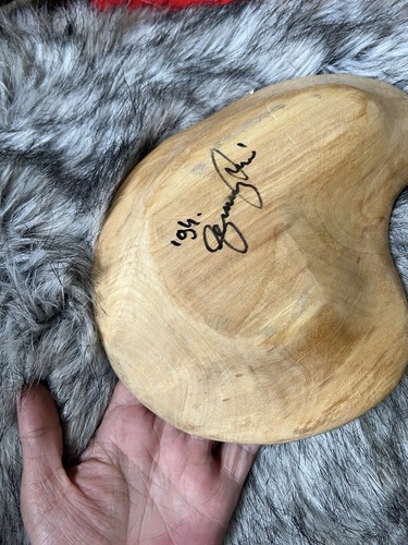 Hand carved wooden - wooden, signed