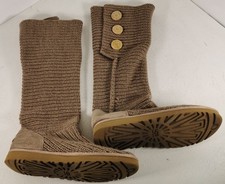 UGG Australia 5819 Classic Cardy Knit Button Boots Brown Women’s UK 8.5