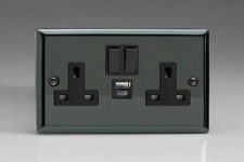 Varilight Classic Iridium Black XIB Light Switch Socket Dimmer Toggle Cooker TV