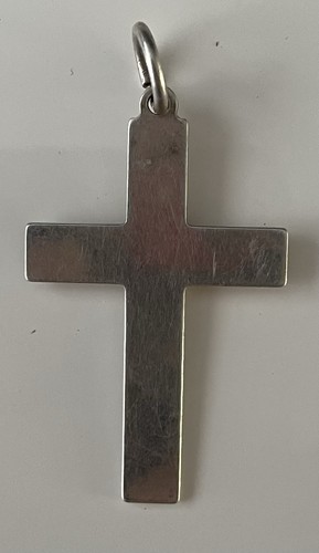 Solid silver flat cross - silver,