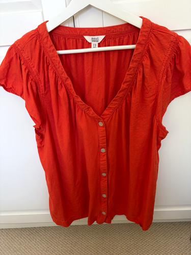 Next orange linen woven blouse - next,