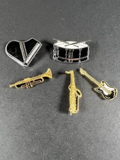 Music Musical Instrument Enamel Badges Piano Drums Guitar Trumpet Saxophone  