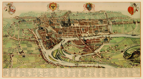 Historic map liege belgium - historic,