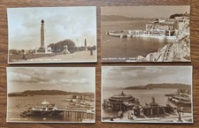 Set of 4 Plymouth Pier, Hoe, Lido, Drake’s Island  Real Photo Postcards Judges