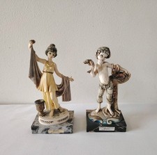 Simonelli Figurine Carrara Marble Italy x 2