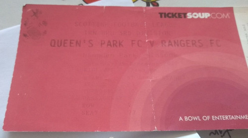 Rangers queens park ticket - queens,