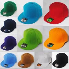 NEW PLAIN FLAT PEAK FITTED HAT