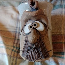 Vintage  Ugly  Mug Stoneware 12 cm /350 ml beige and brown VGC unknown pottery 