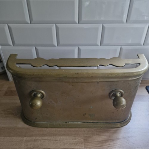 Vintage brass front fire - brass,