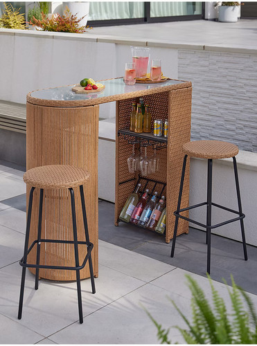 Rattan outdoor bar set - rattan, garden