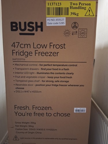 Bush free standing fridge - standing,
