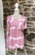 Italian tie dye pink top t-shirt top one size ladies women’s sweatshirt v-neck