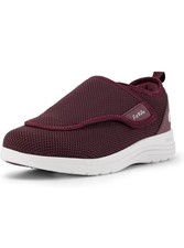 FitVille Womens Diabetic Shoes Extra Wide Fit Top Wings V2 UK3.5 Burgundy (VG7)