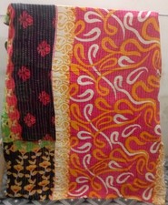 Vintage Kantha Quilt Bohemian