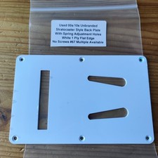 Used 00s Strat Style Back Plate Tremolo Cover With Spring Holes White 1 Ply #67