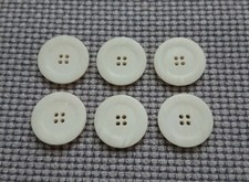 6 x Cream 4 Hole Buttons 26mm Vintage Cardigan Coat Aran Jumper Crafts