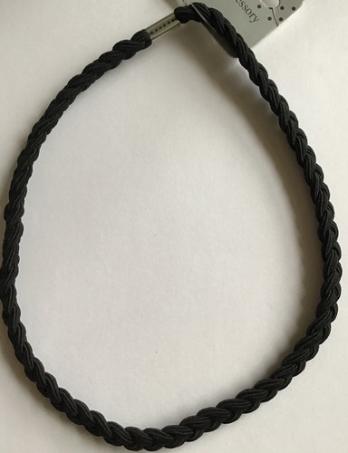 Black plaited elasticated - a,