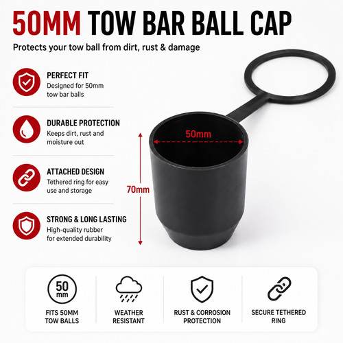50mm tow bar ball cap - bar,