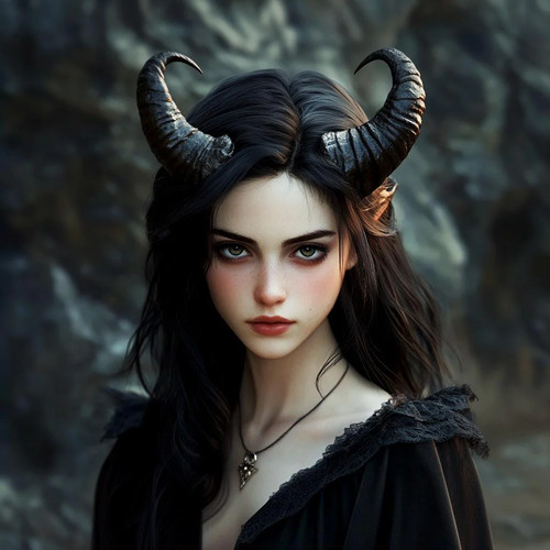Curved ram horns - horns, 3d