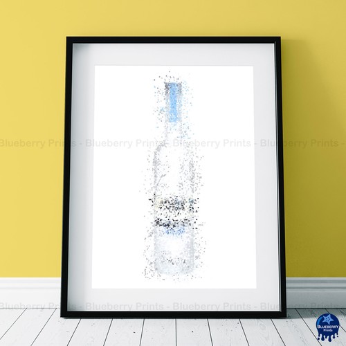 Vodka bottle prints splatter - vodka,