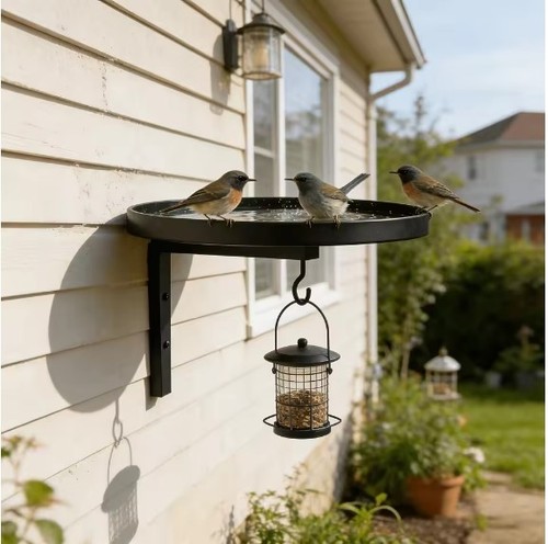 Wall mounted bird bath - wall, feeder