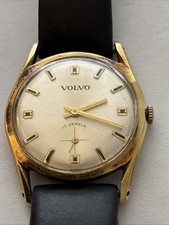 Vintage Volvo Watch Swiss Made 17 Jewels Gold Plated Mechanical/Wind-Up
