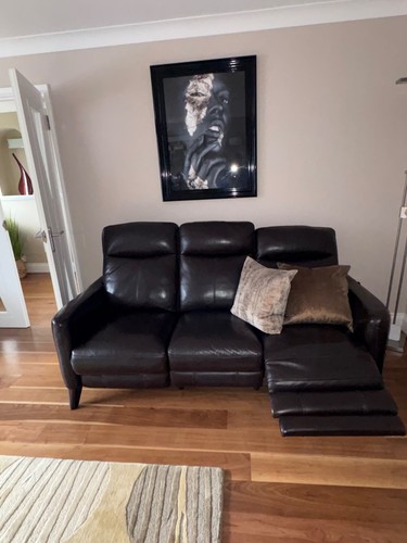 Italian leather three piece - leather,